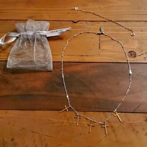 Silver necklace with crosses
